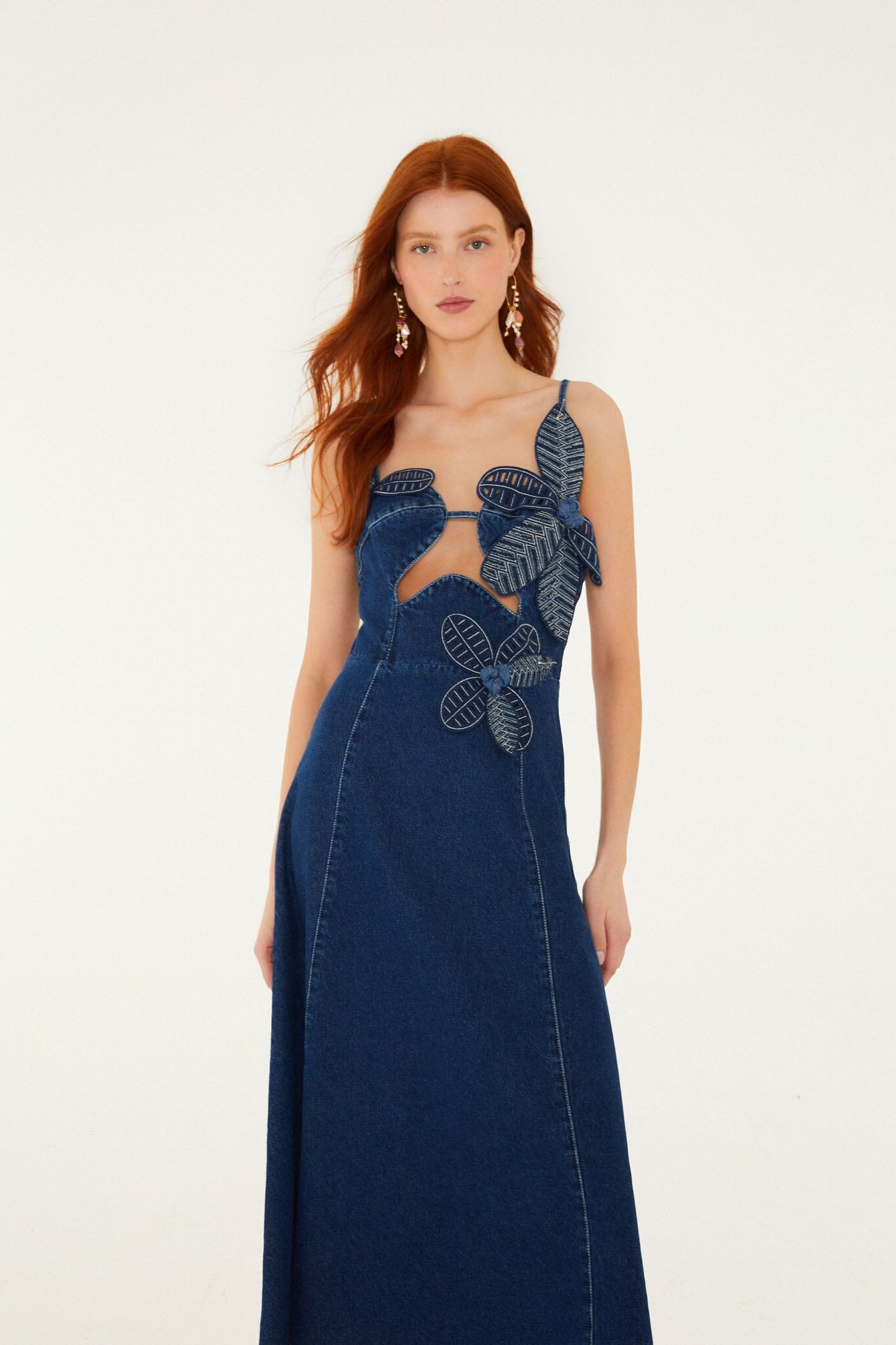Denim Flower Dress | FARM Rio Denim Flower Dress | FARM Rio