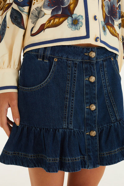Denim Mini Skirt | FARM Rio