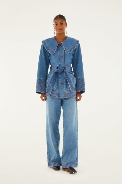Denim Wide-Leg Pants | FARM Rio