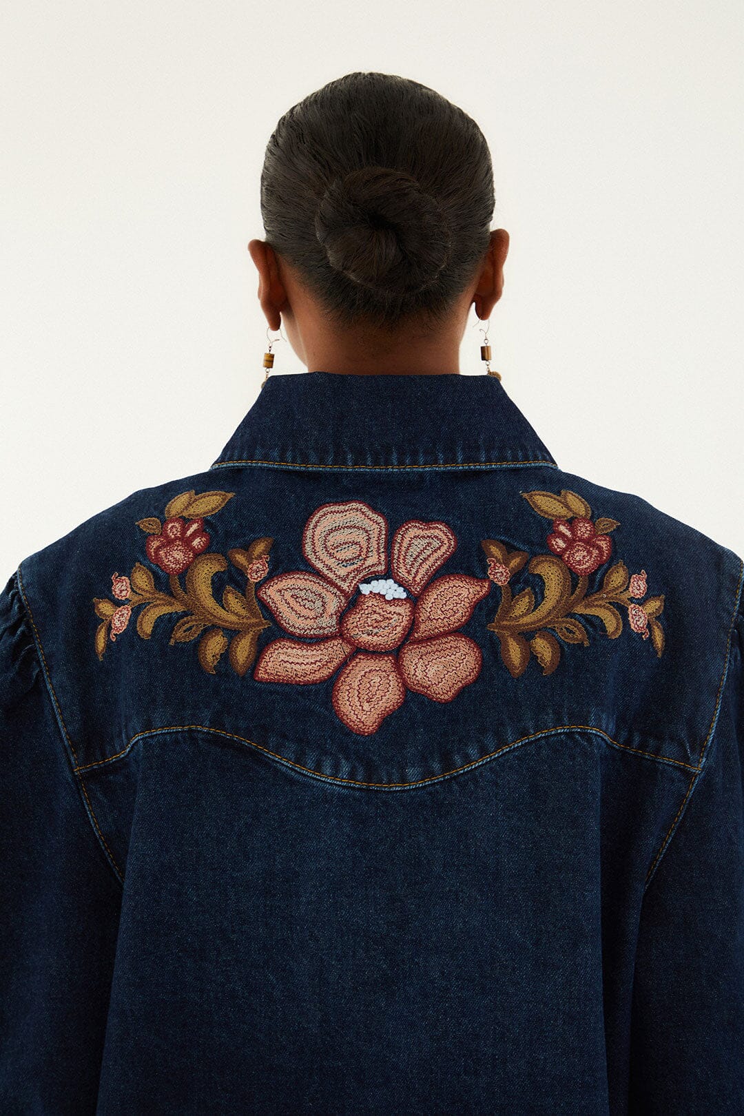 Denim Flower Embroidery Jacket | FARM Rio