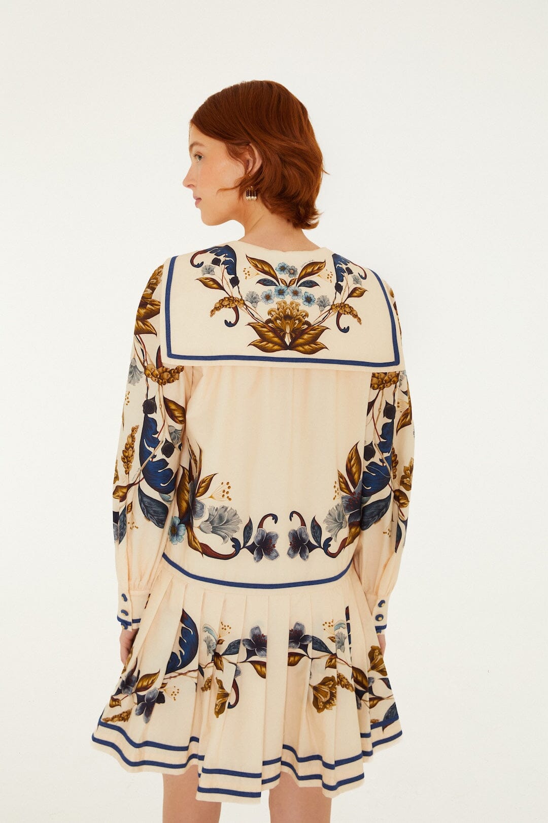 Golden Nature Long Sleeve Mini Dress