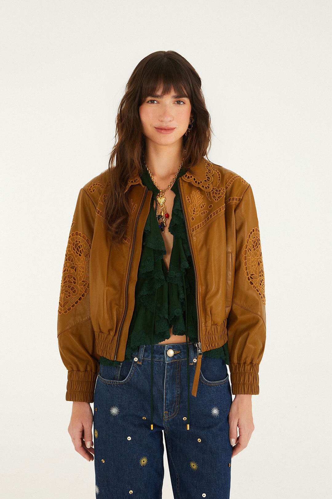 FARM Rio model wearing the Heart Richelieu Jacket