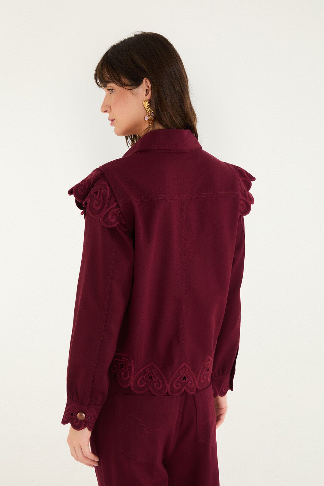 FARM Rio model wearing the Heart Twill Shirt