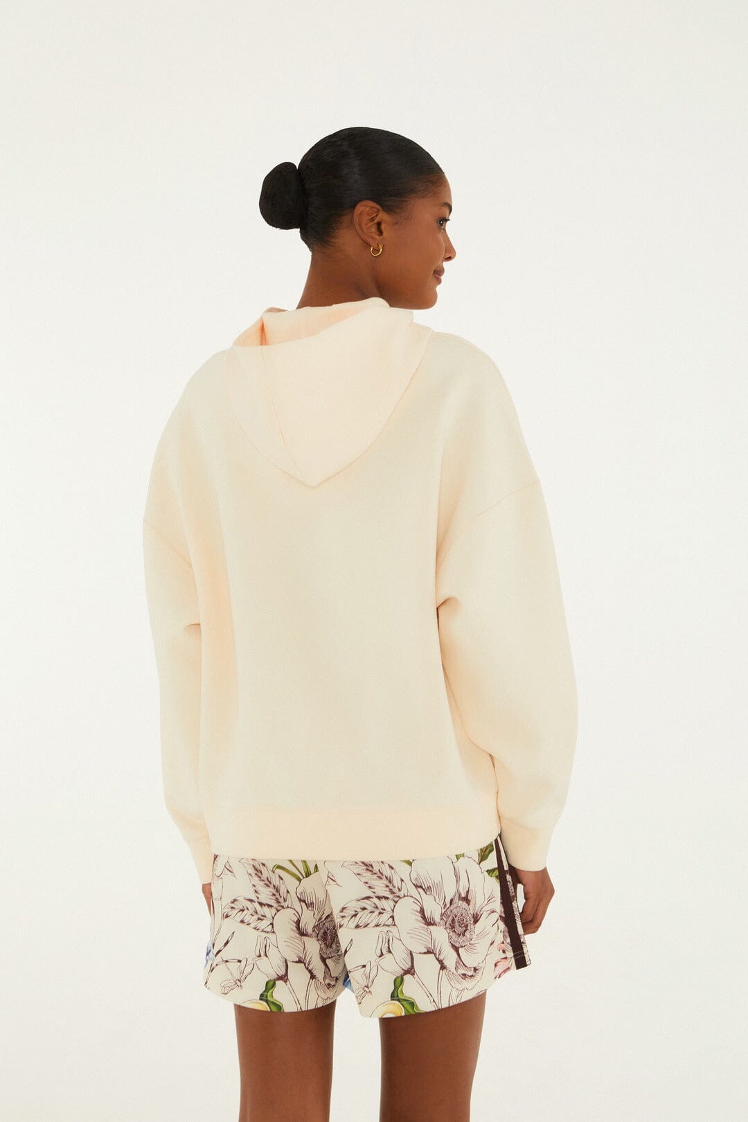 FARM Rio model wearing the Hoodie Adidas Striped Liberty Off-White