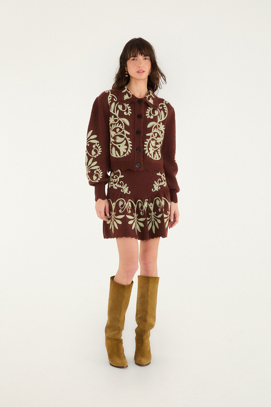 FARM Rio model wearing the Knit Blouse
