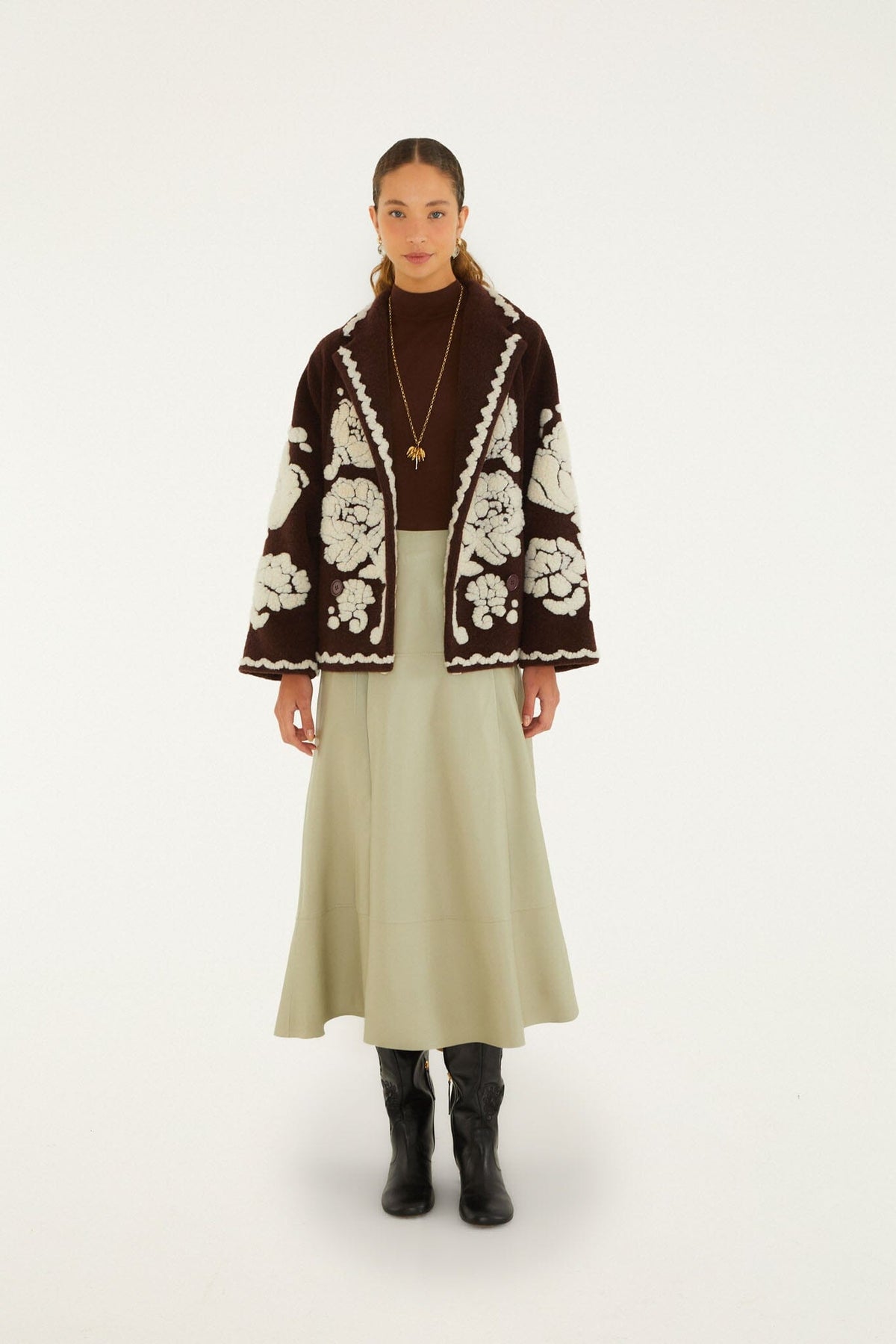 FARM Rio model wearing the Knit Layer Top
