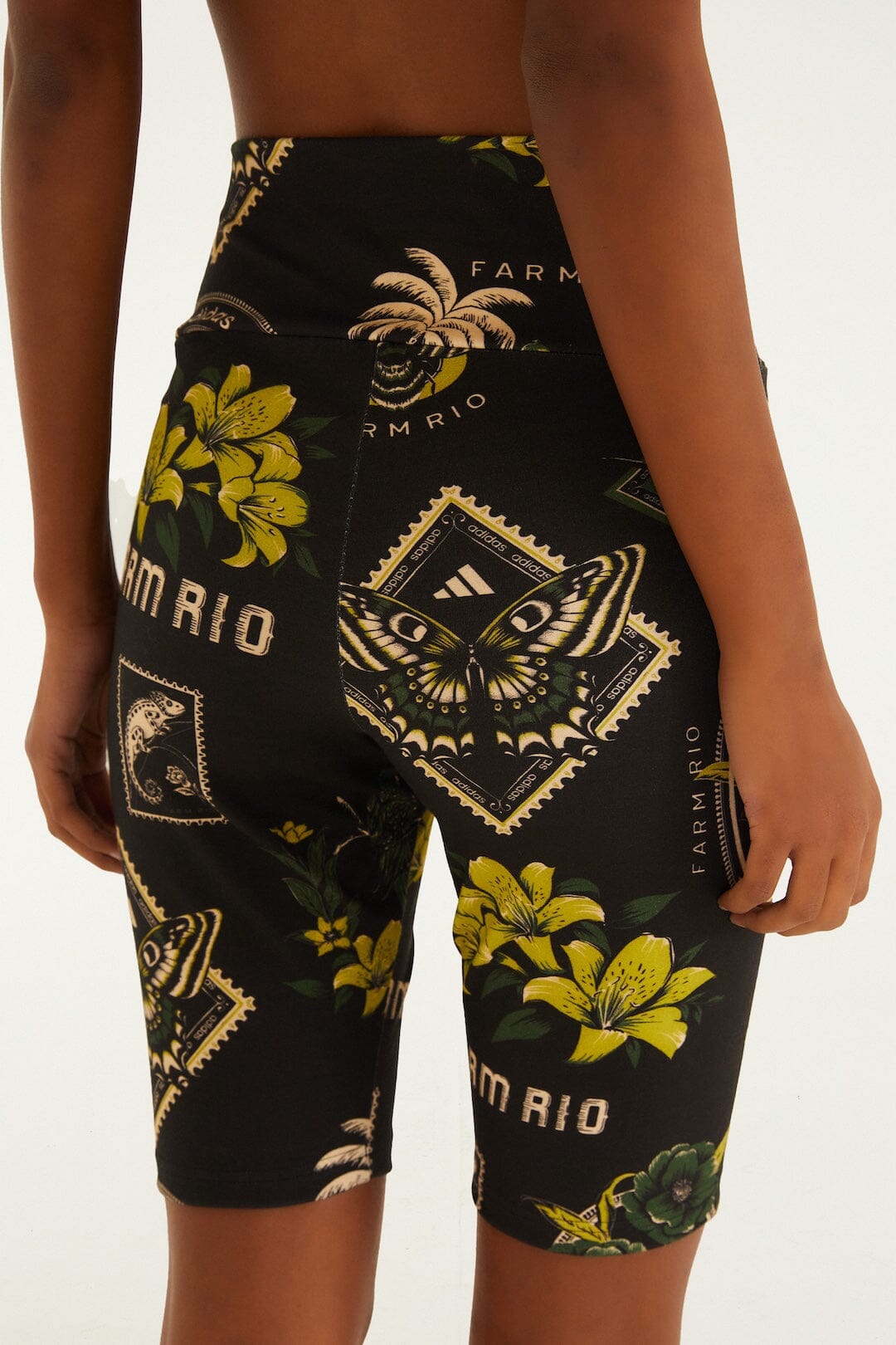 FARM Rio model wearing the Label Garden Black Adidas Bike Short