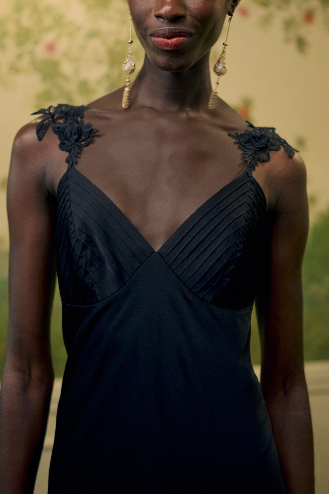 FARM Rio model wearing the Lace Slip Maxi Dress