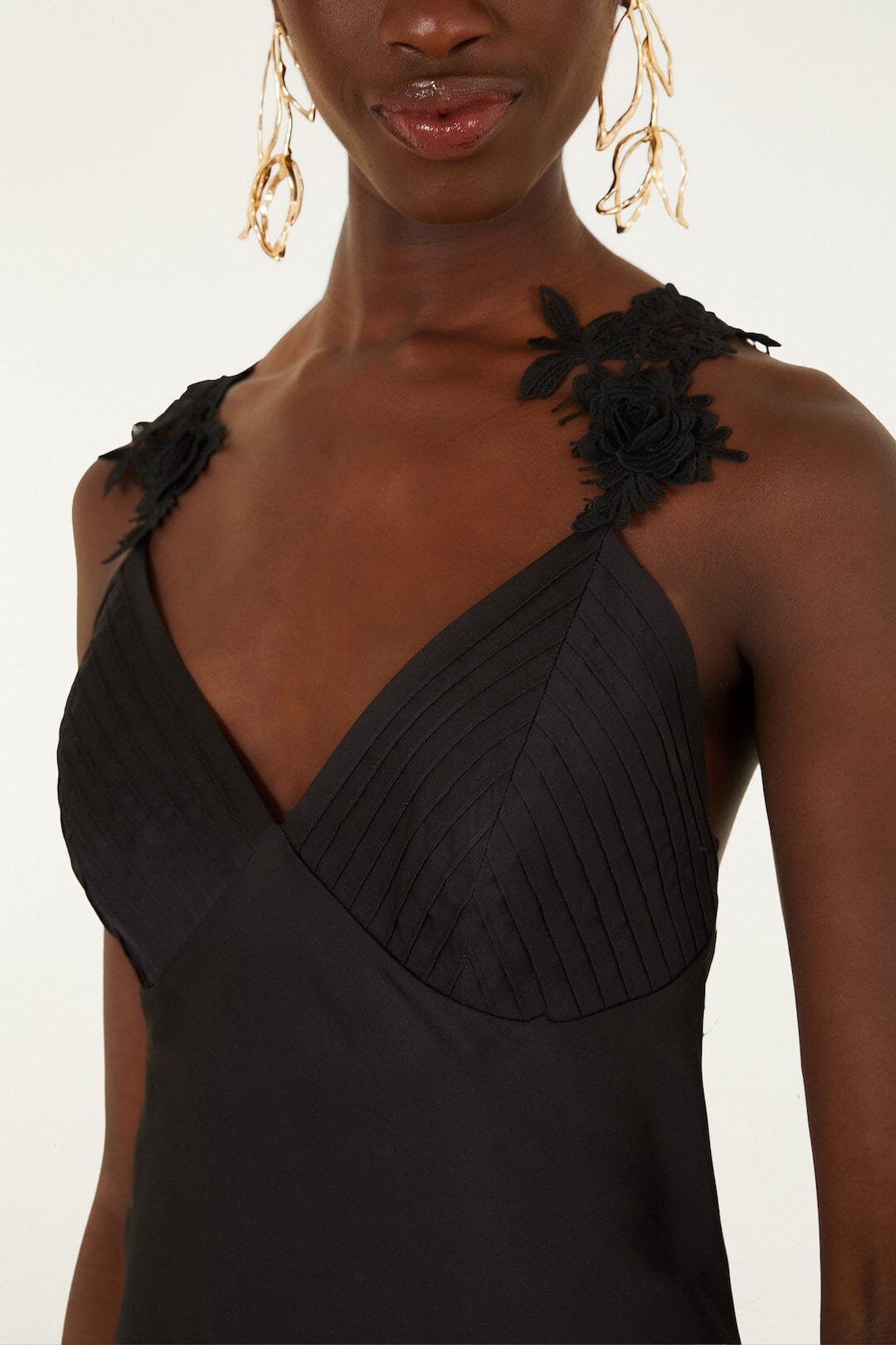 FARM Rio model wearing the Lace Slip Maxi Dress