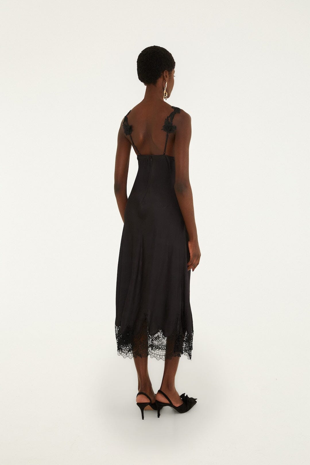 FARM Rio model wearing the Lace Slip Maxi Dress