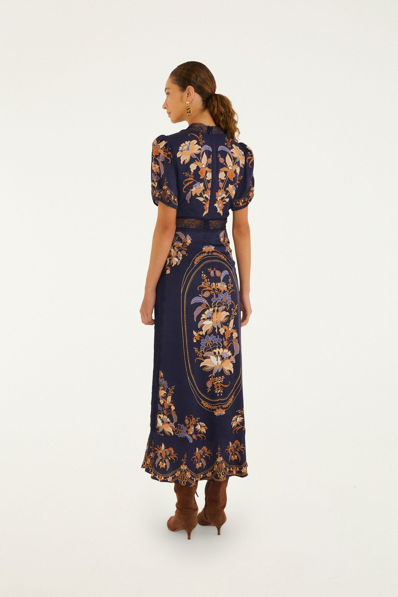 Lara Lace Puff Sleeve Maxi Dress | FARM Rio
