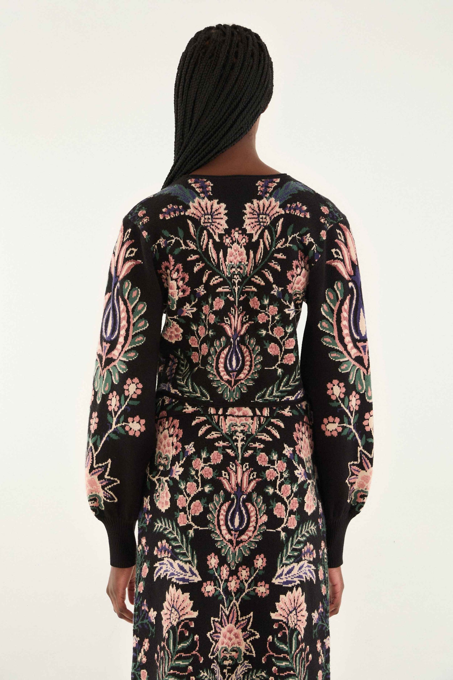 FARM Rio model wearing the Marvelous Garden Knit Top