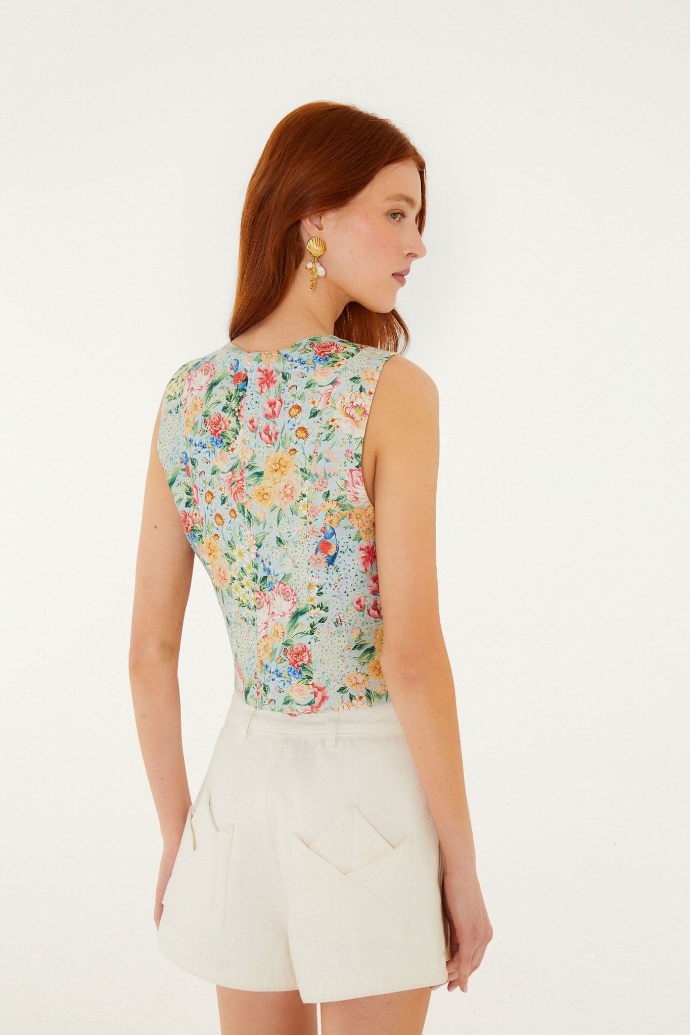 Multicolor Rendeira 3d Euroflax™ Premium Linen Vest | FARM Rio
