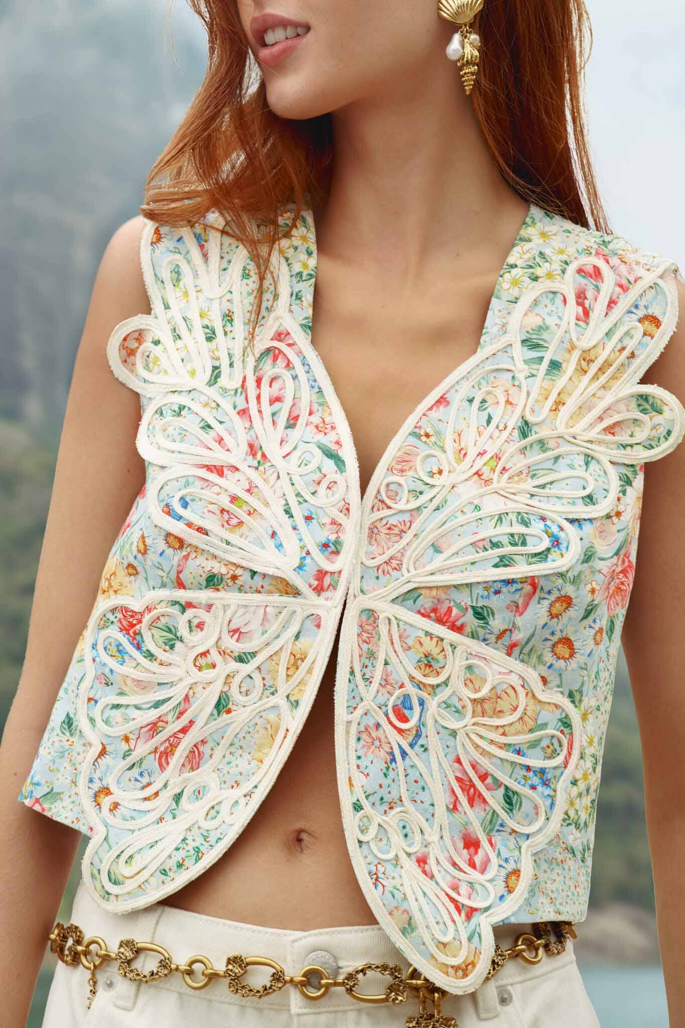 トップス 22ss Aime leon dore Floral field vest Multicolor Rendeira 3d Euroflax™ Premium Linen Vest | FARM Rio