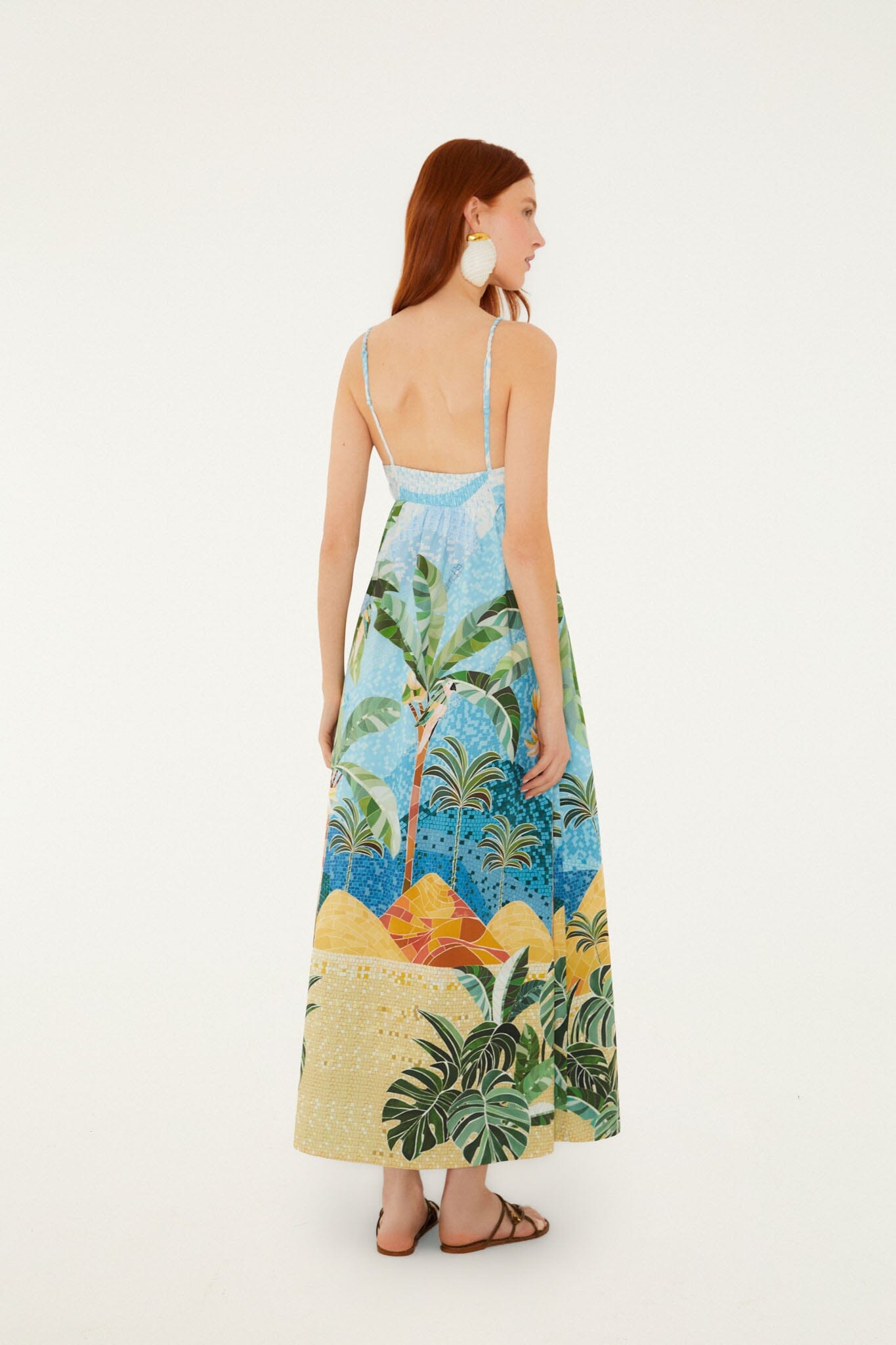 farm rio summer sunrise mixed palm maxi dress farm rio summer sunrise mixed palm maxi dress Multicolor Rio Mosaic Sweetheart Neck Maxi Dress