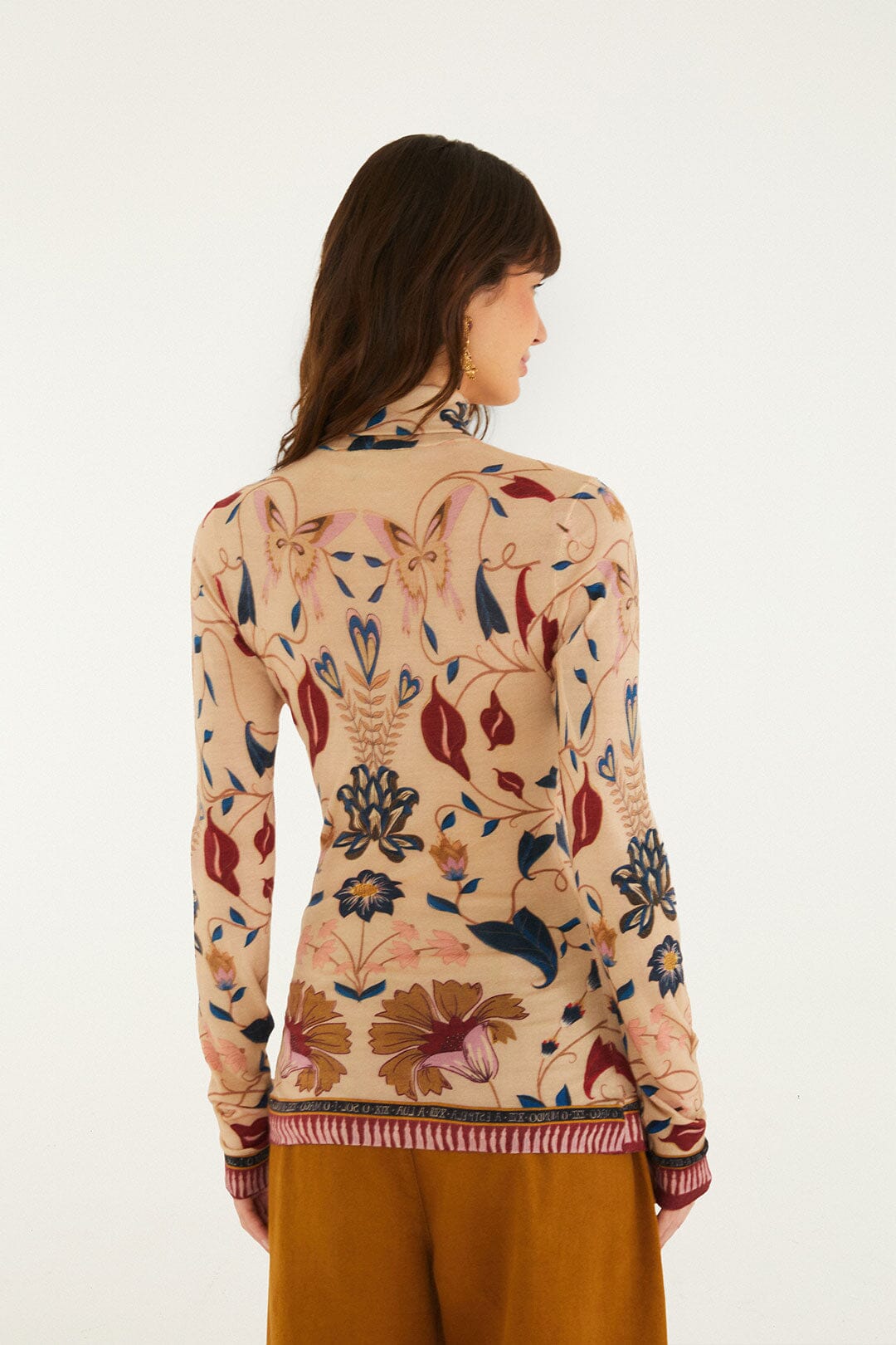 FARM Rio model wearing the Mystical Paradise Layer Knit Top