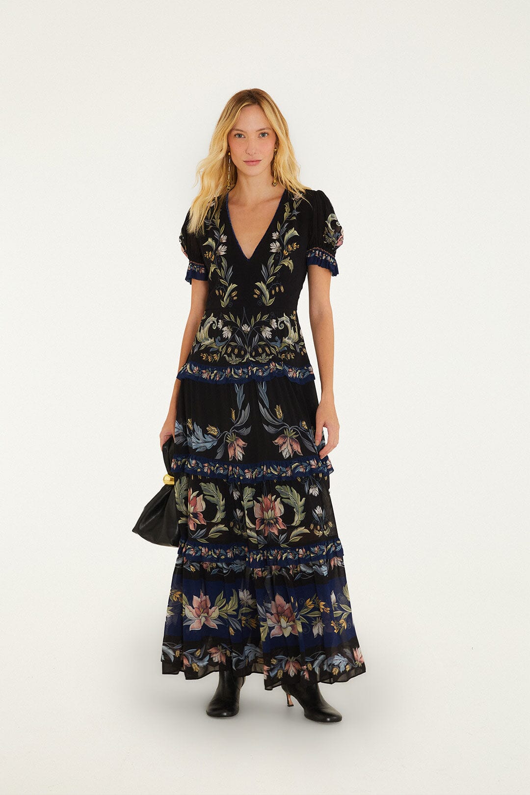 FARM Rio model wearing the Natalia Maxi Dress