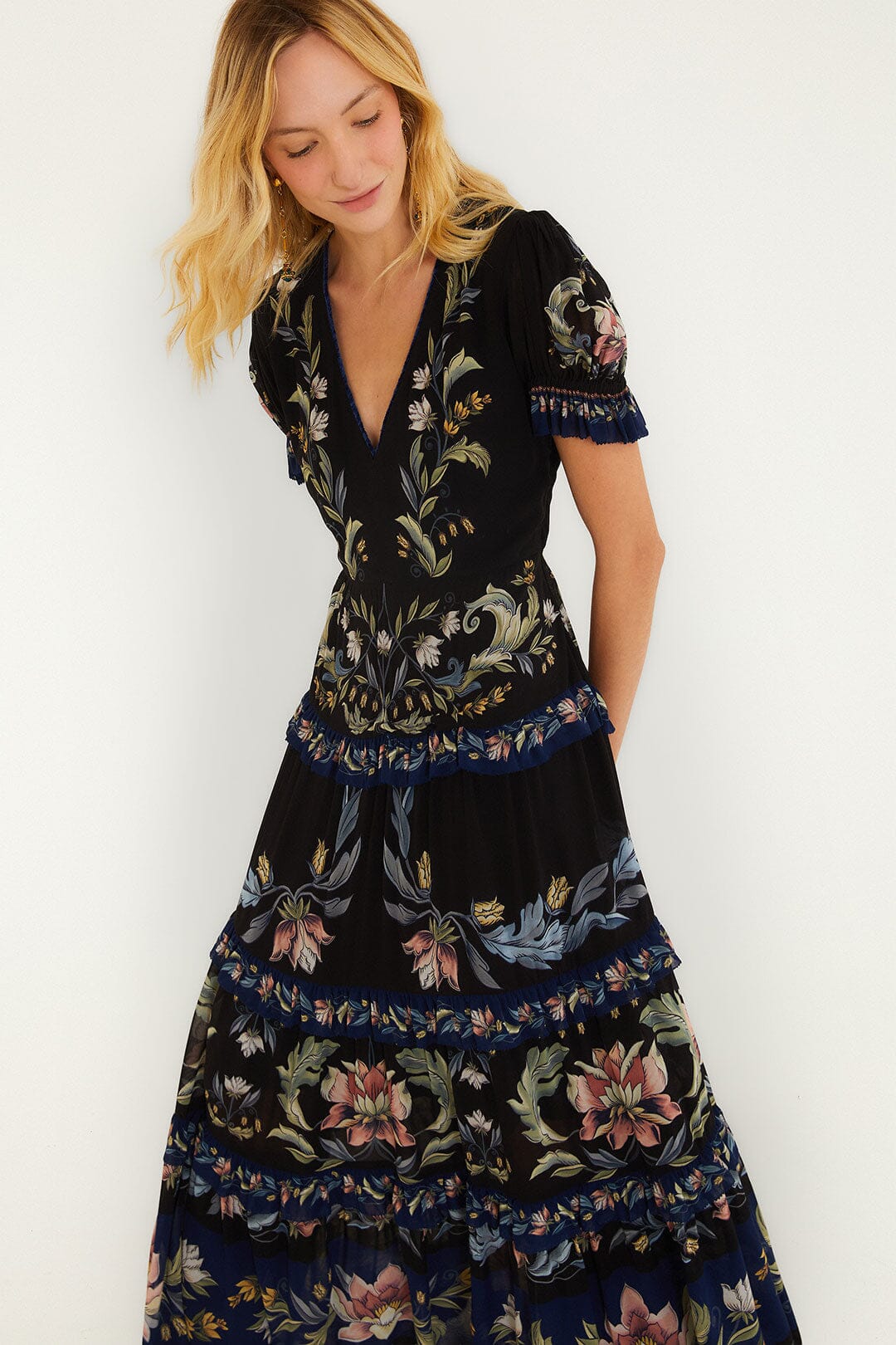 FARM Rio model wearing the Natalia Maxi Dress