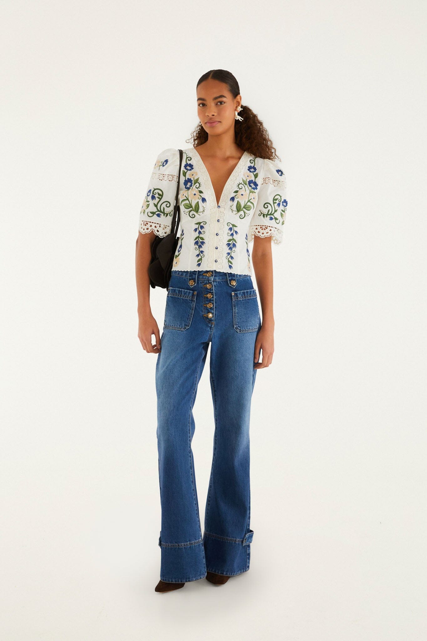 Off-White Countryside Land Embroidered Lace Blouse | FARM Rio