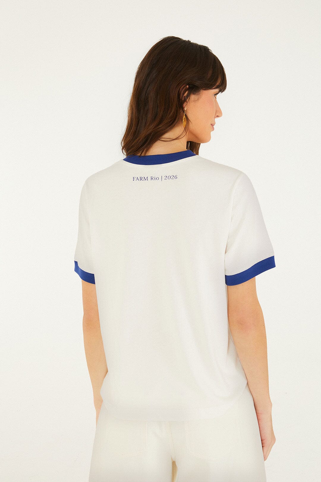 FARM Rio model wearing the Off-White Together We Play Short Sleeve T-Shirt
