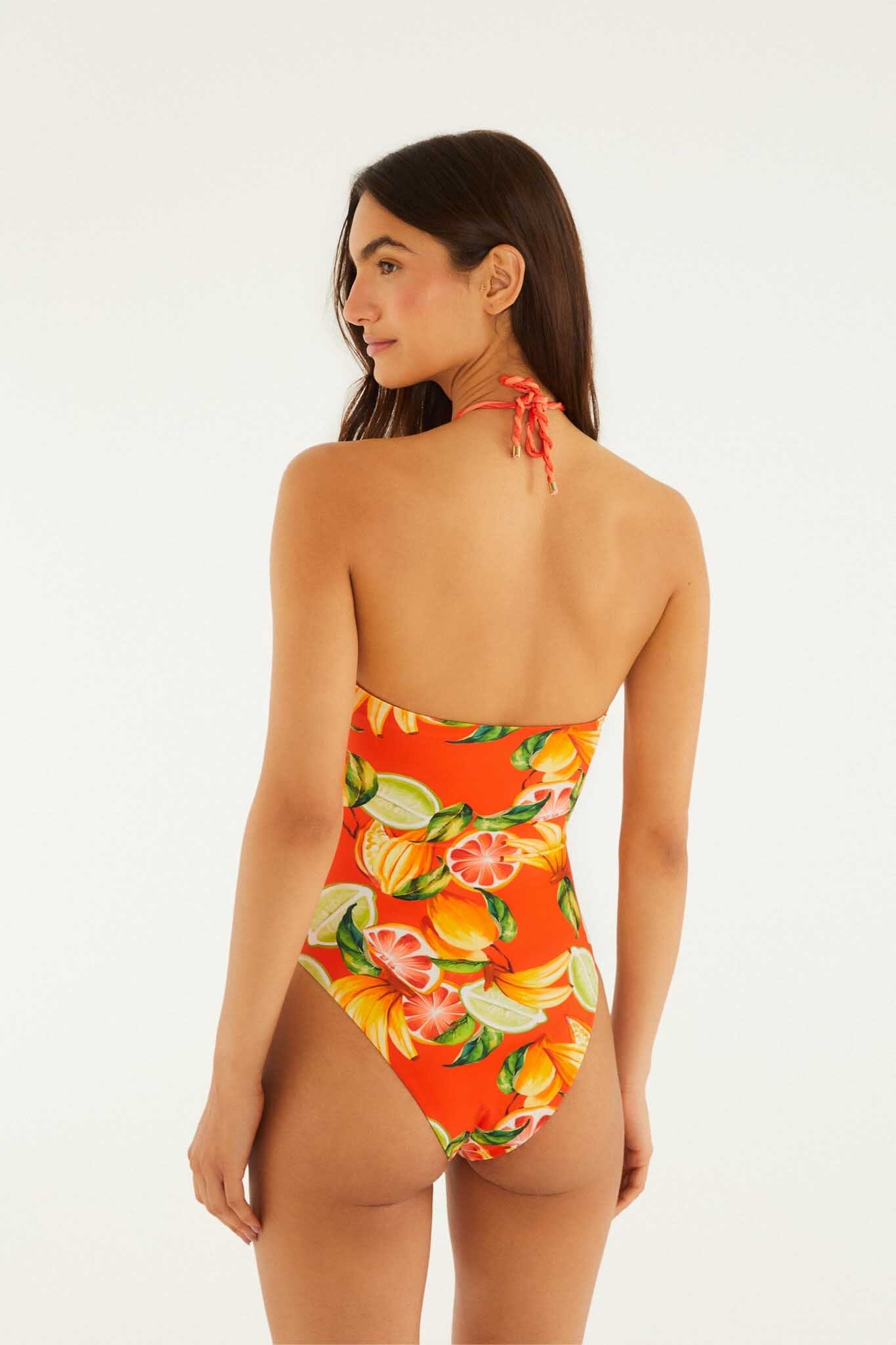 FARM Rio model wearing the One Piece With Rope Detail