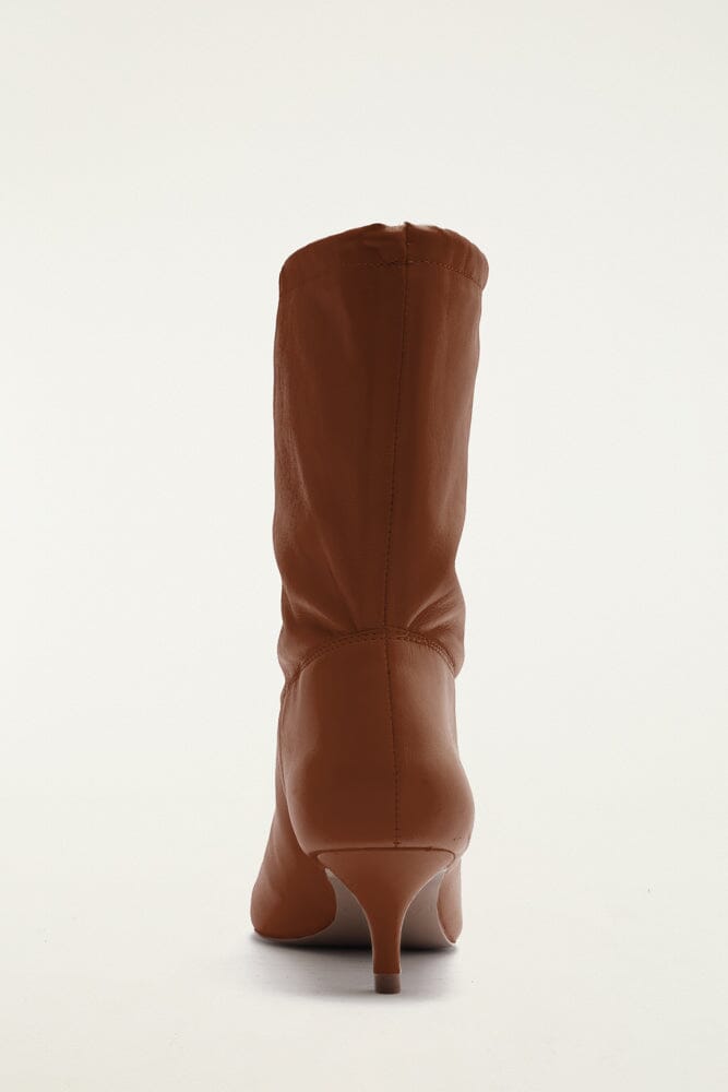 FARM Rio model wearing the Pouch Kitten Bootie