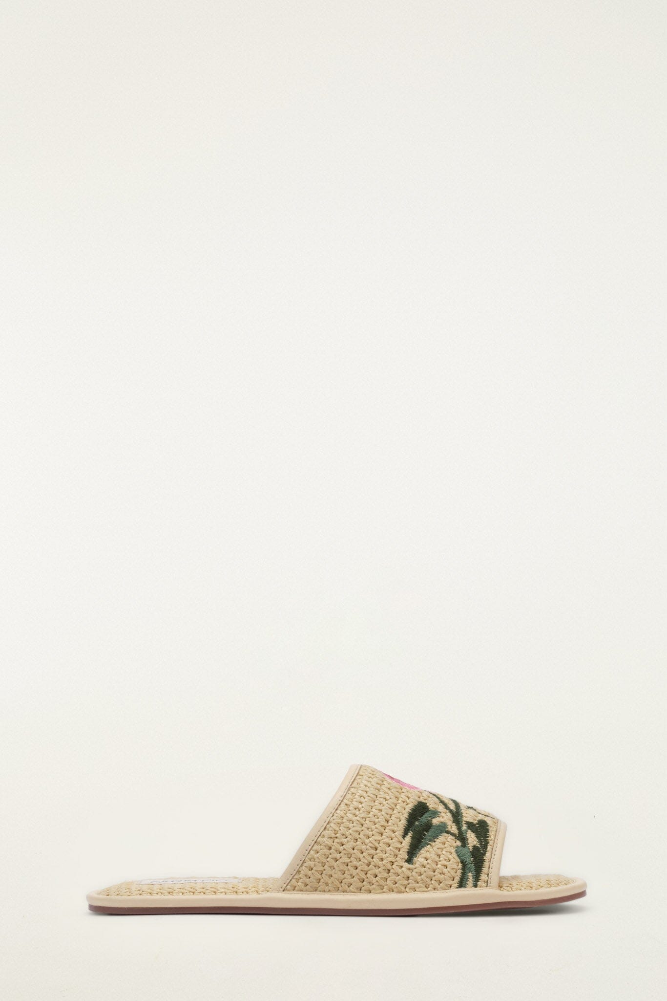 Raffia Farm Hotel Embroidered Slide Sandal | FARM Rio