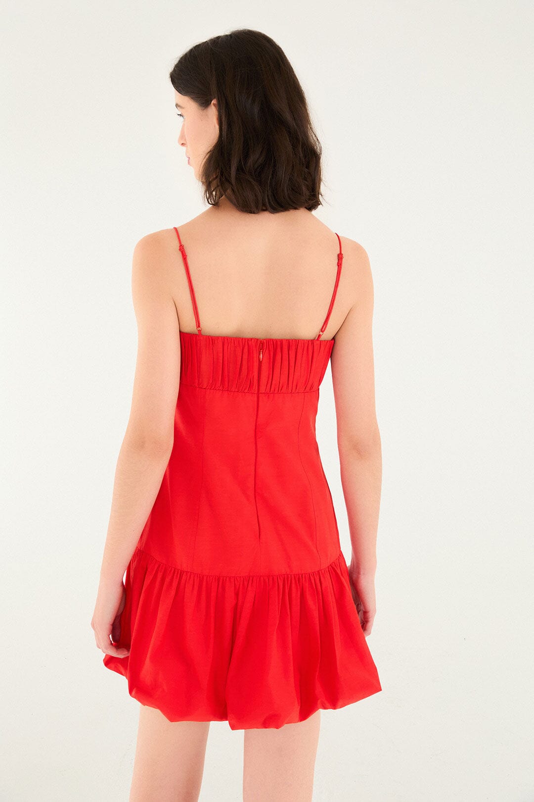 FARM Rio model wearing the Red Balloon Mini Dress