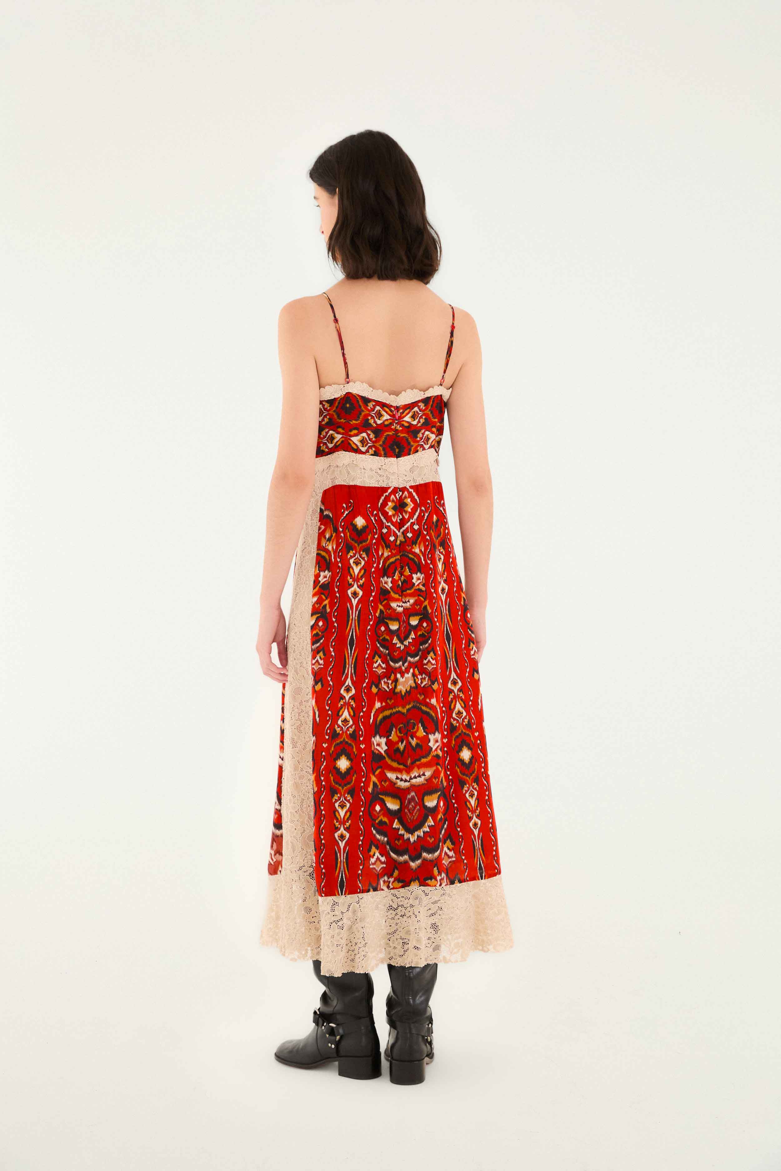 Sand Ainika Pineapple Ikat Midi Dress | FARM Rio