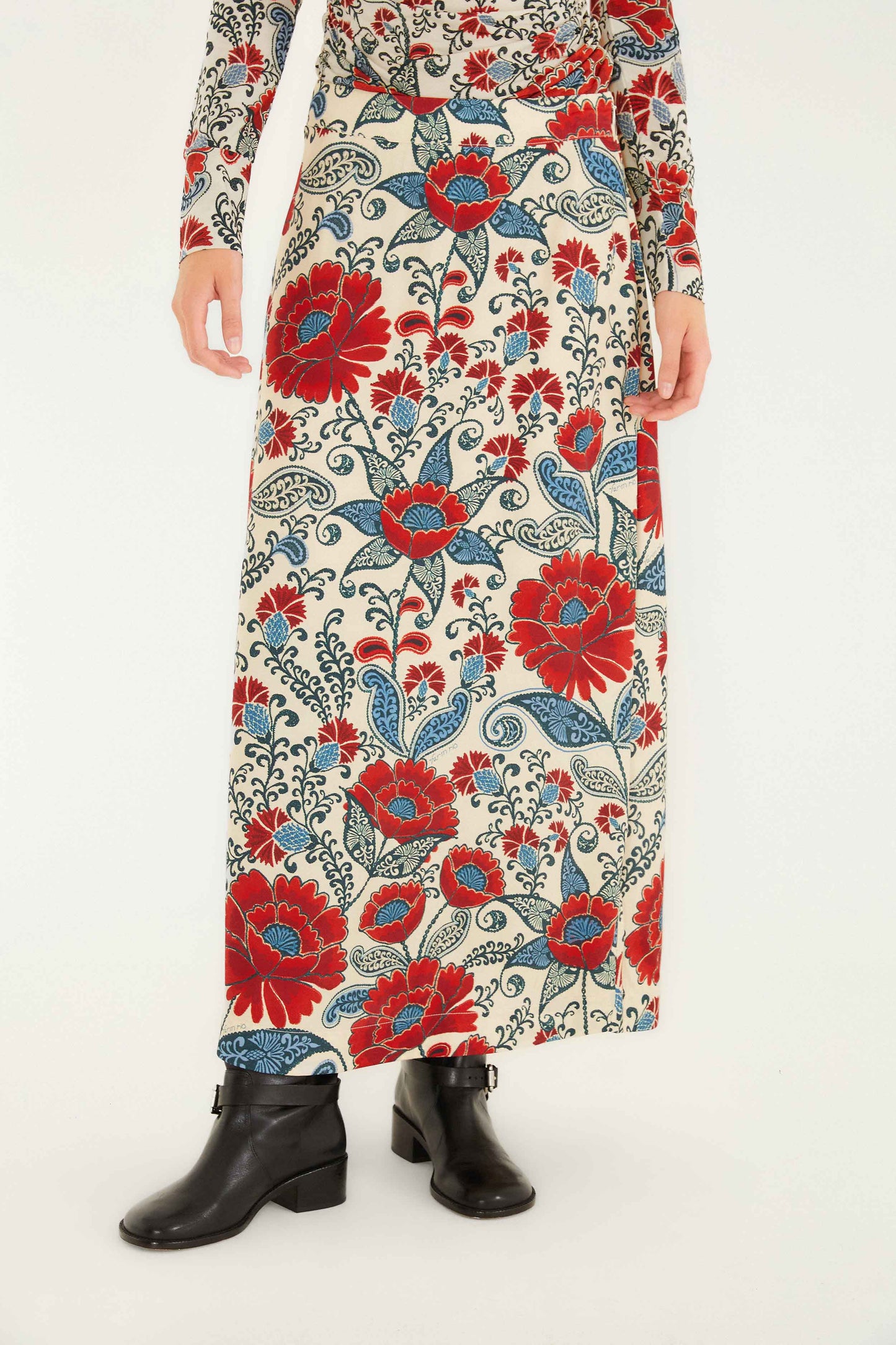 Sand Francesca Lenzing™ Ecovero™ Viscose Maxi Skirt