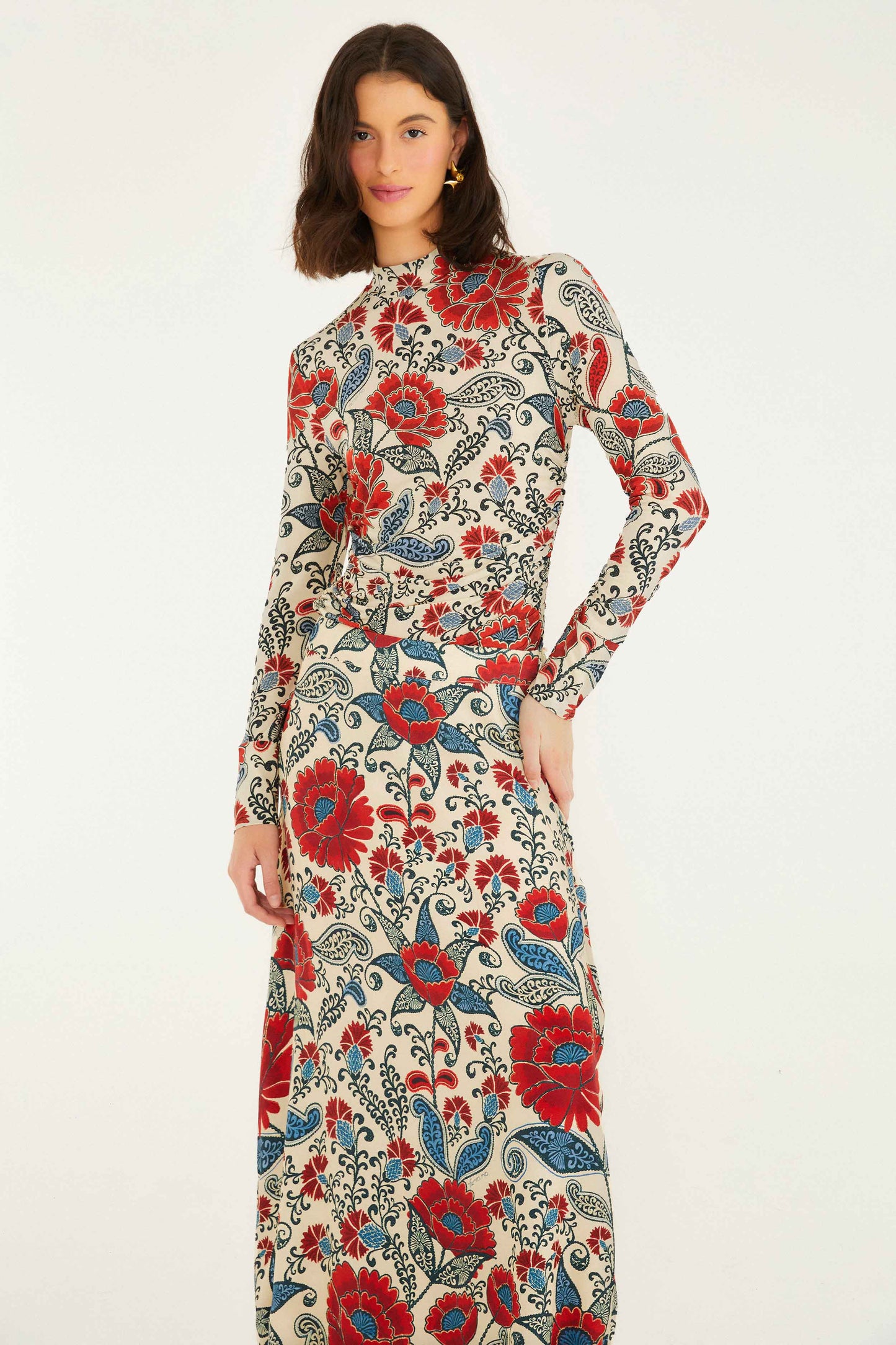 Sand Francesca Lenzing™ Ecovero™ Viscose Maxi Skirt