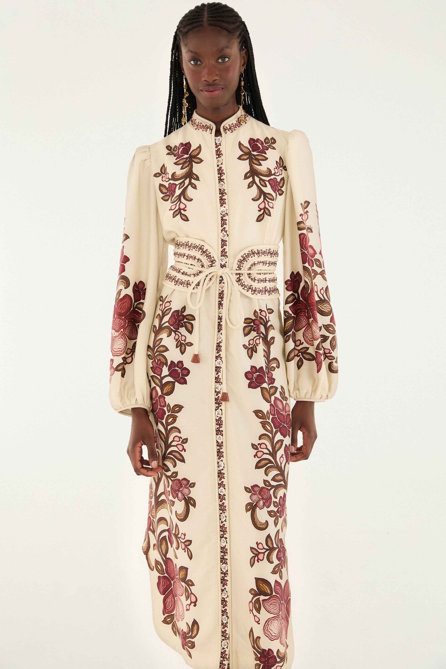 Sand Renata Floral Long Sleeve Midi Dress