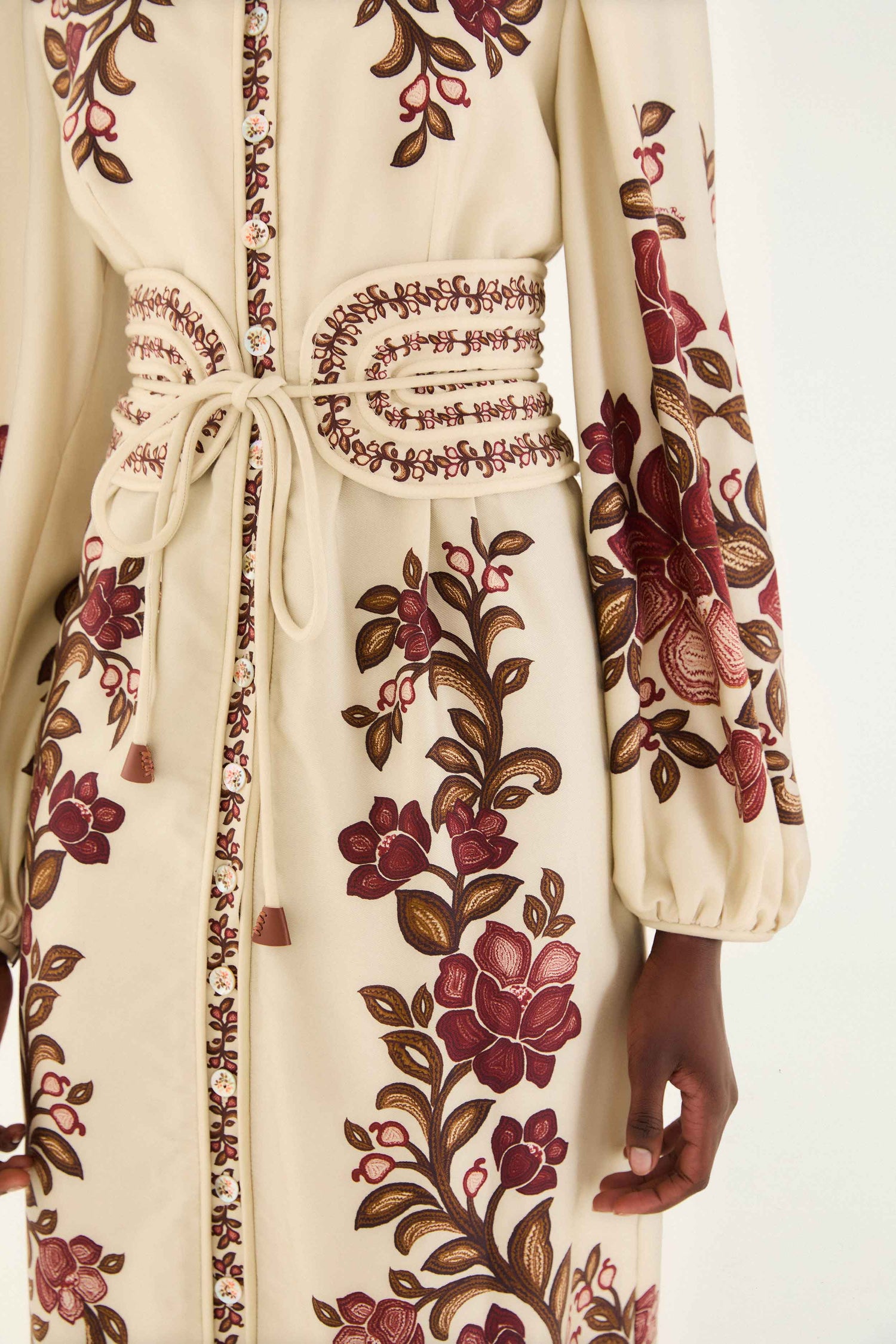 Sand Renata Floral Long Sleeve Midi Dress