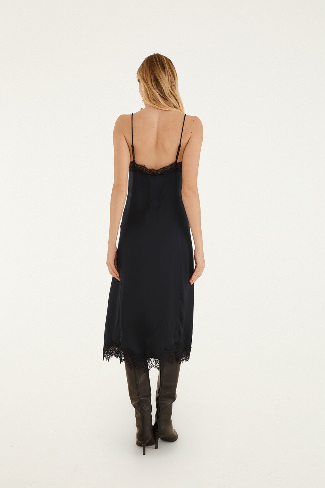 FARM Rio model wearing the Slip Midi Dress