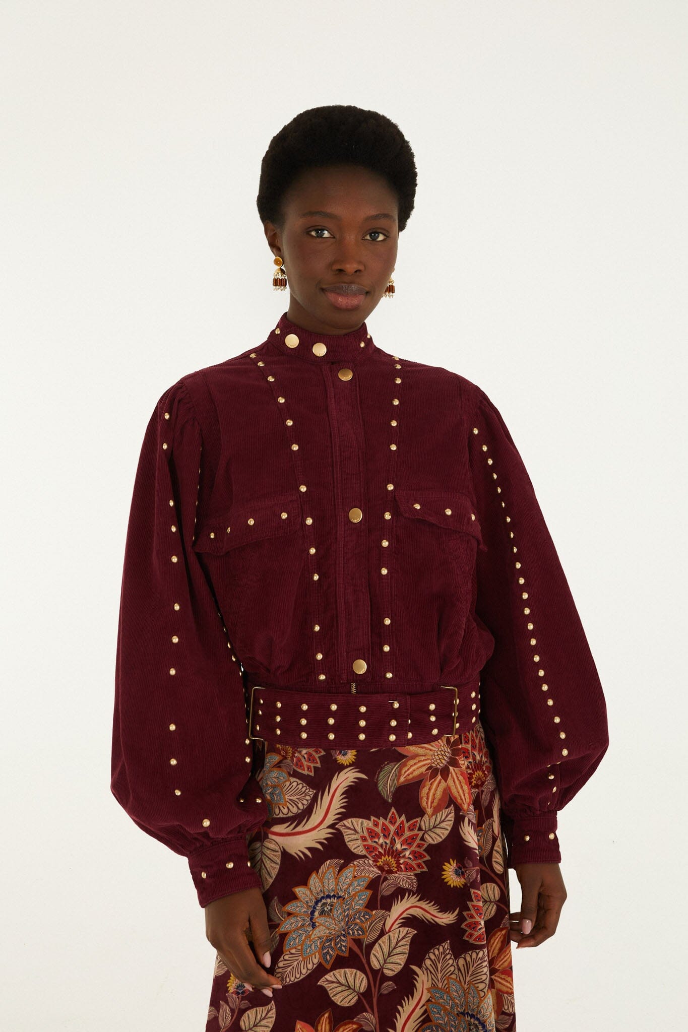 Studded Corduroy Velvet Jacket | FARM Rio