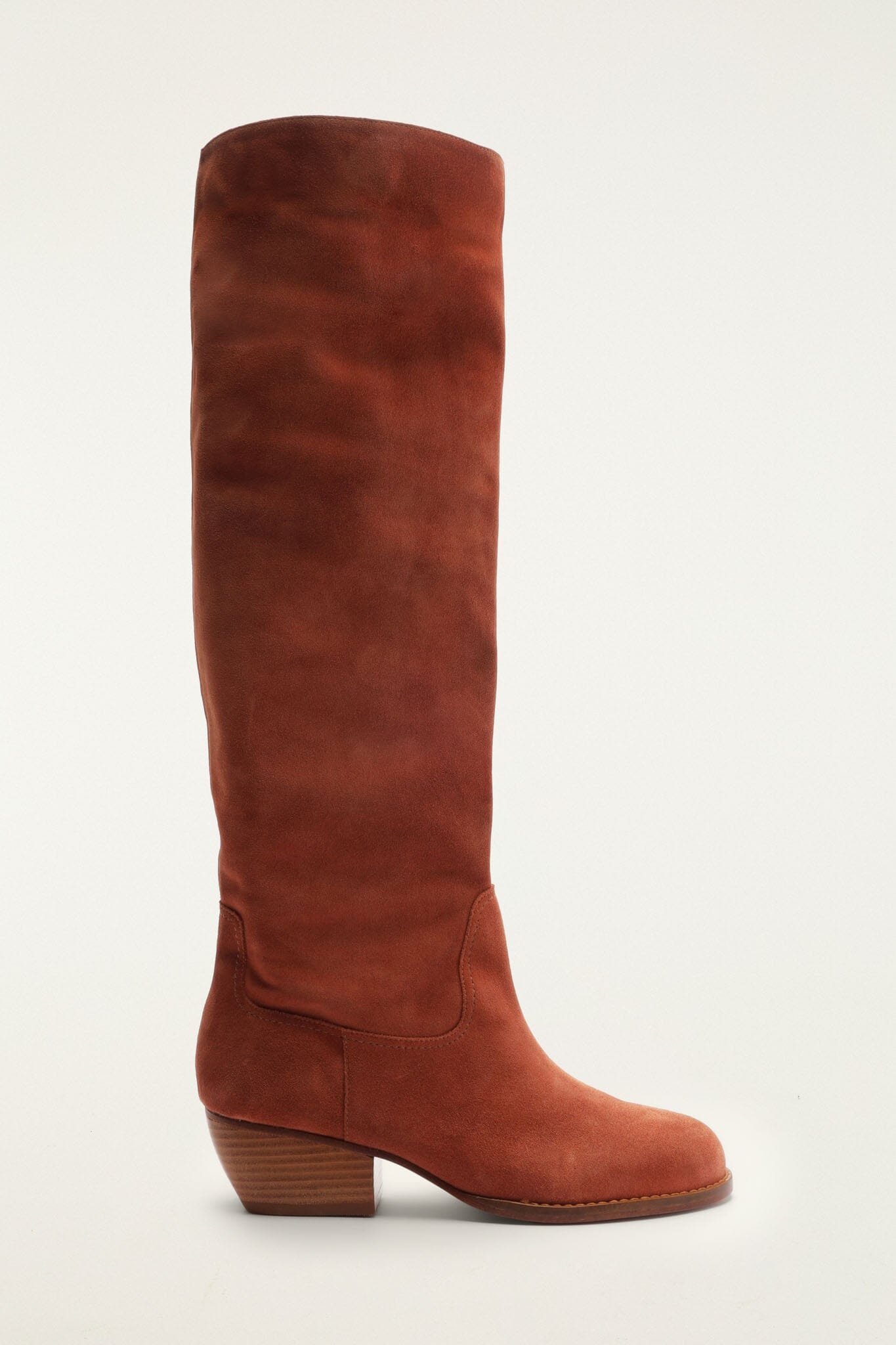 FARM Rio model wearing the Suede Riding Boot