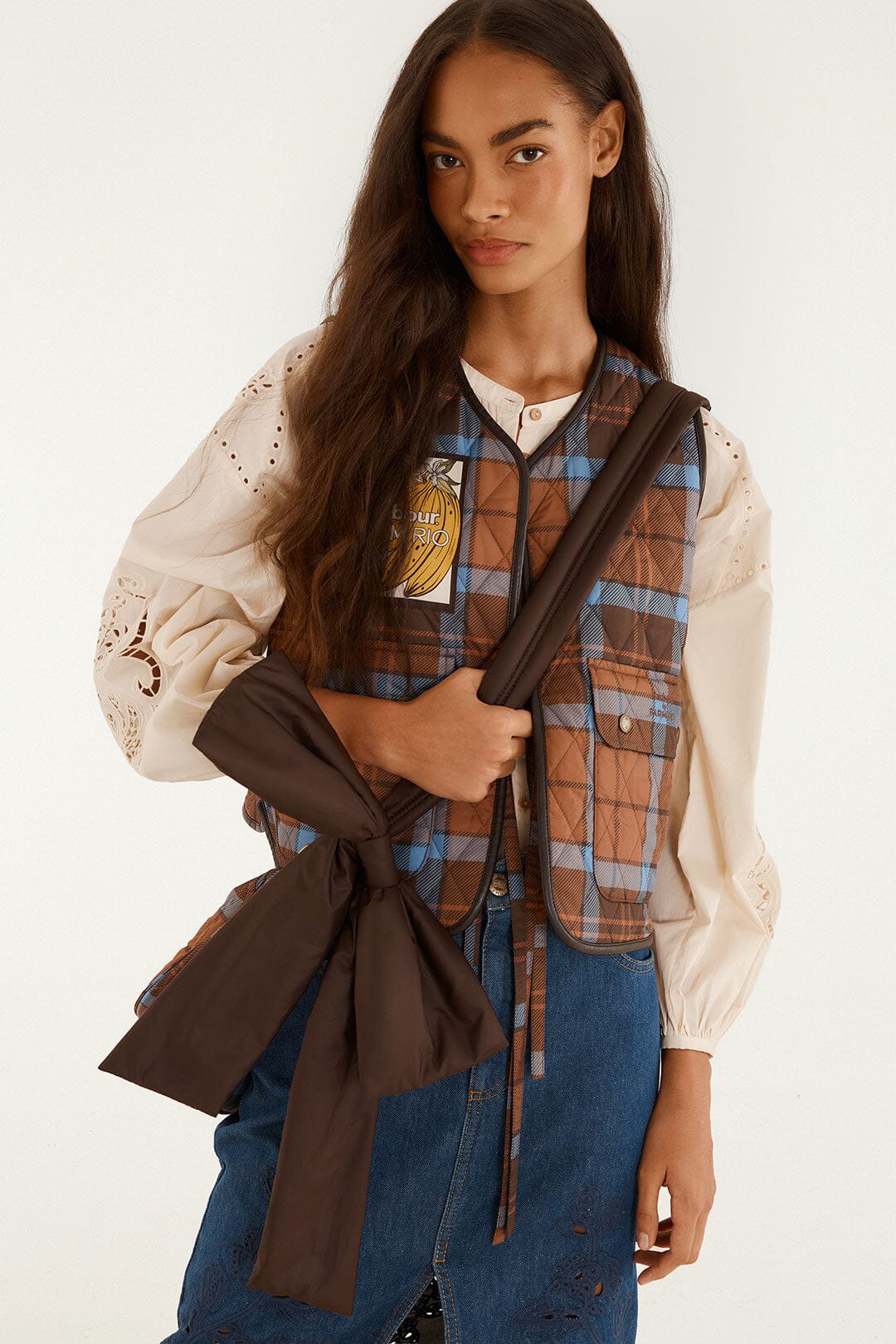 FARM Rio model wearing the Tropical Tea Bag
