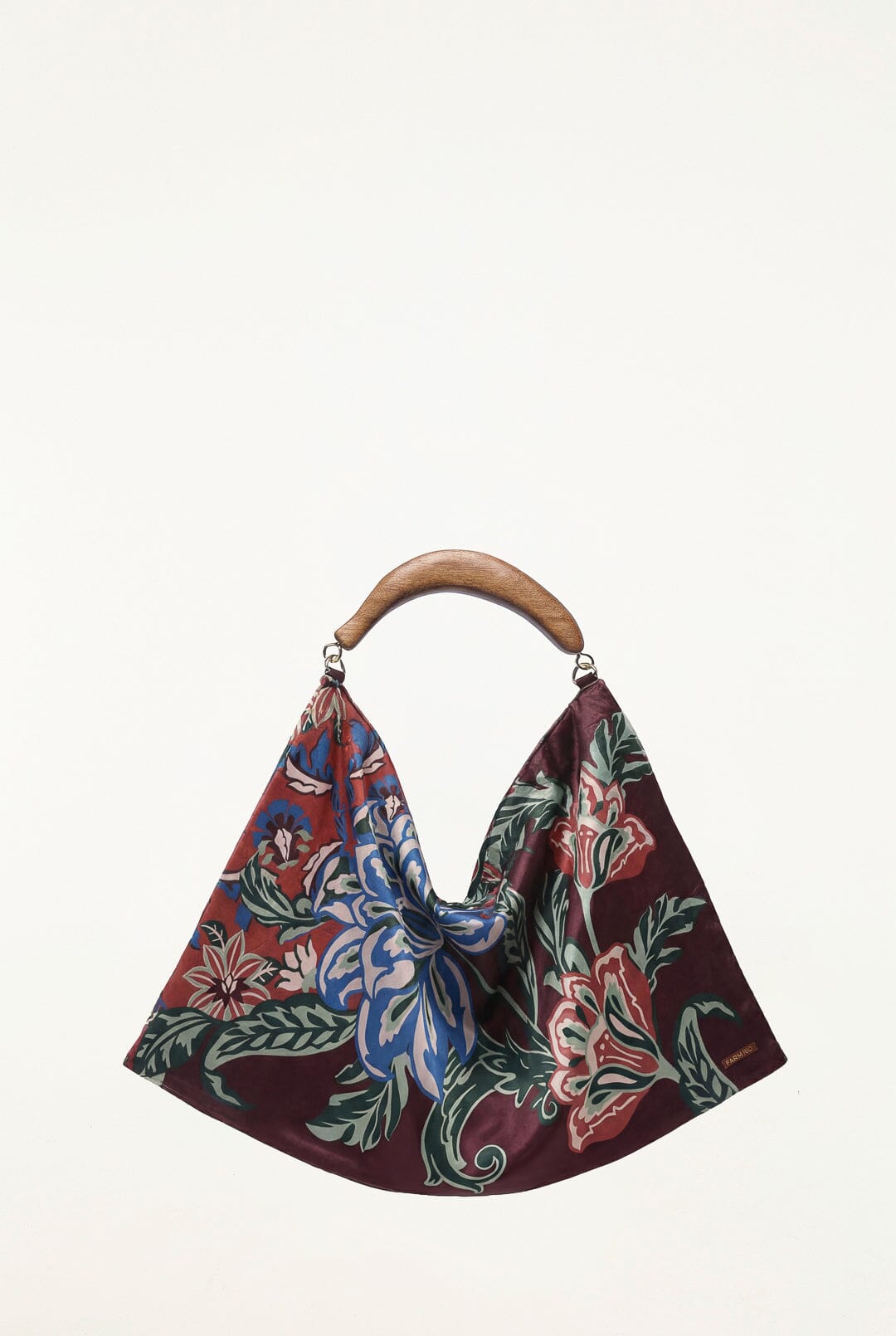 velvet wood handle small scarf bag