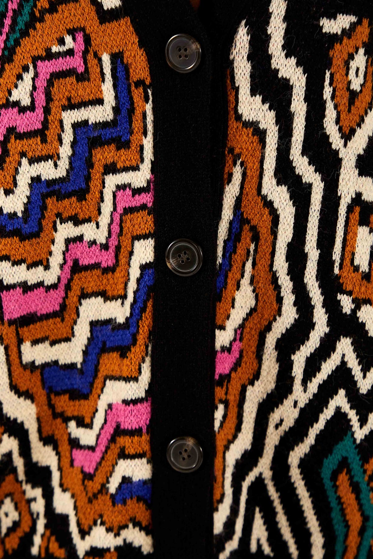 CARAMEL TROPICAL STRIPES CARDIGAN