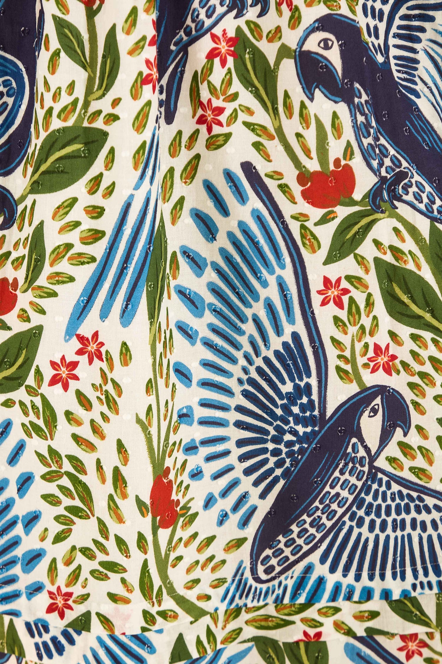 Off White Macaw Flight Smocked Maxi Dress