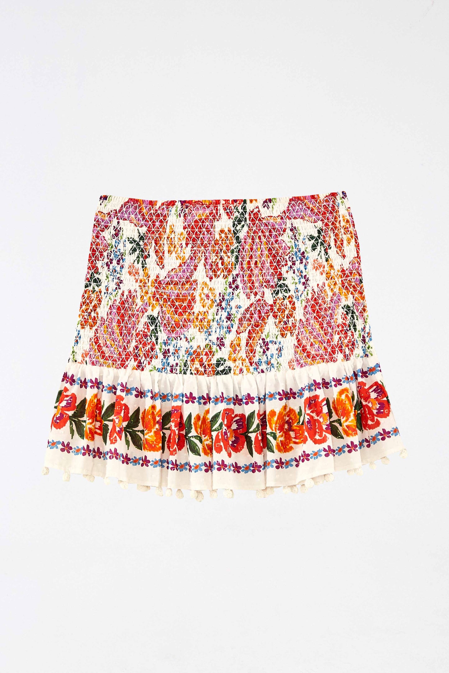 White Spring Bananas Mini Skirt