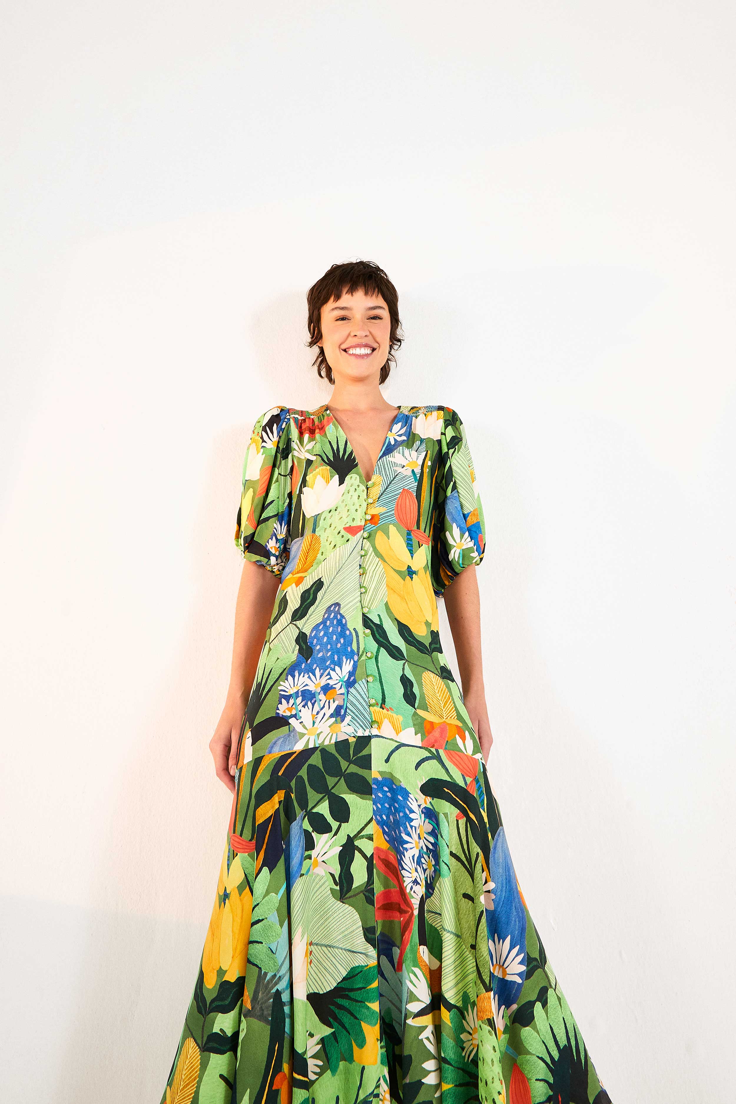 Button Down Midi Dress | Vintage Toucans Print – FARM Rio