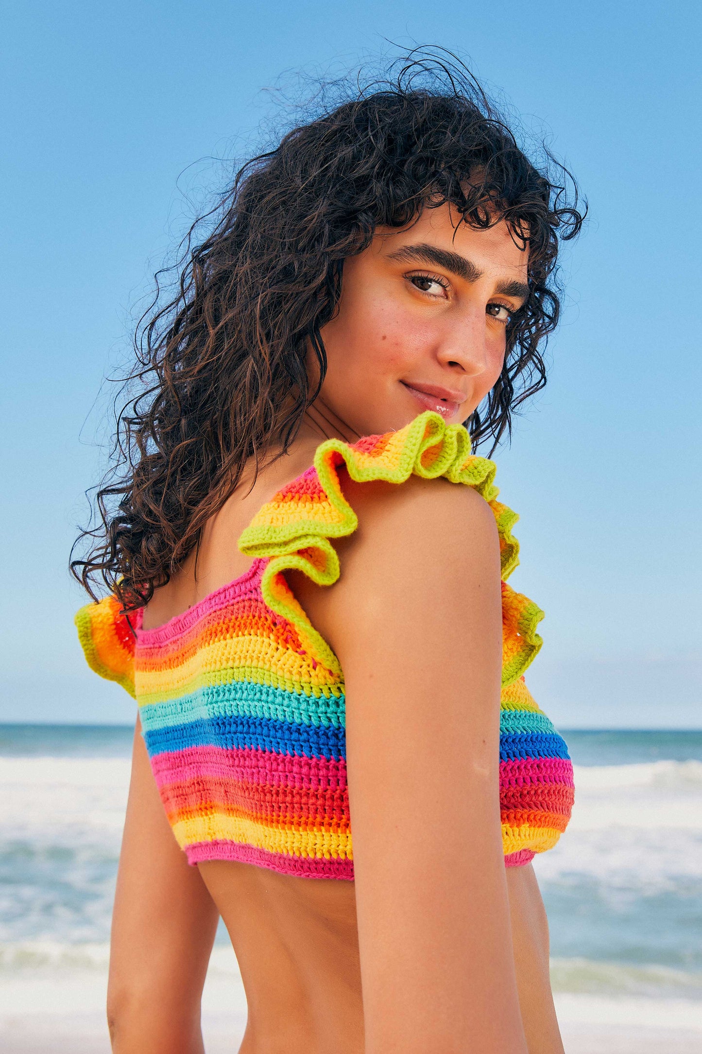 RAINBOW CROCHET BIKINI TOP