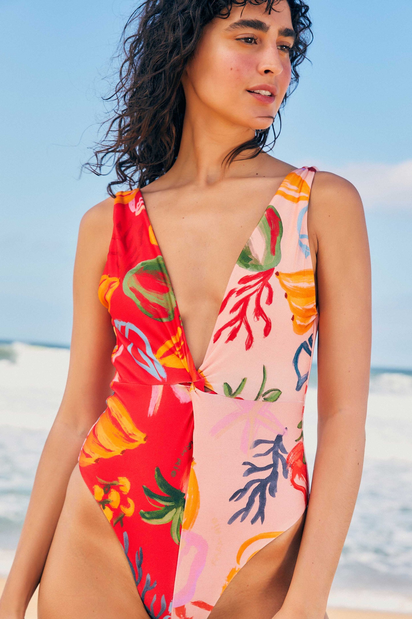 Mixed Fruits Ocean One Piece Swimsuit