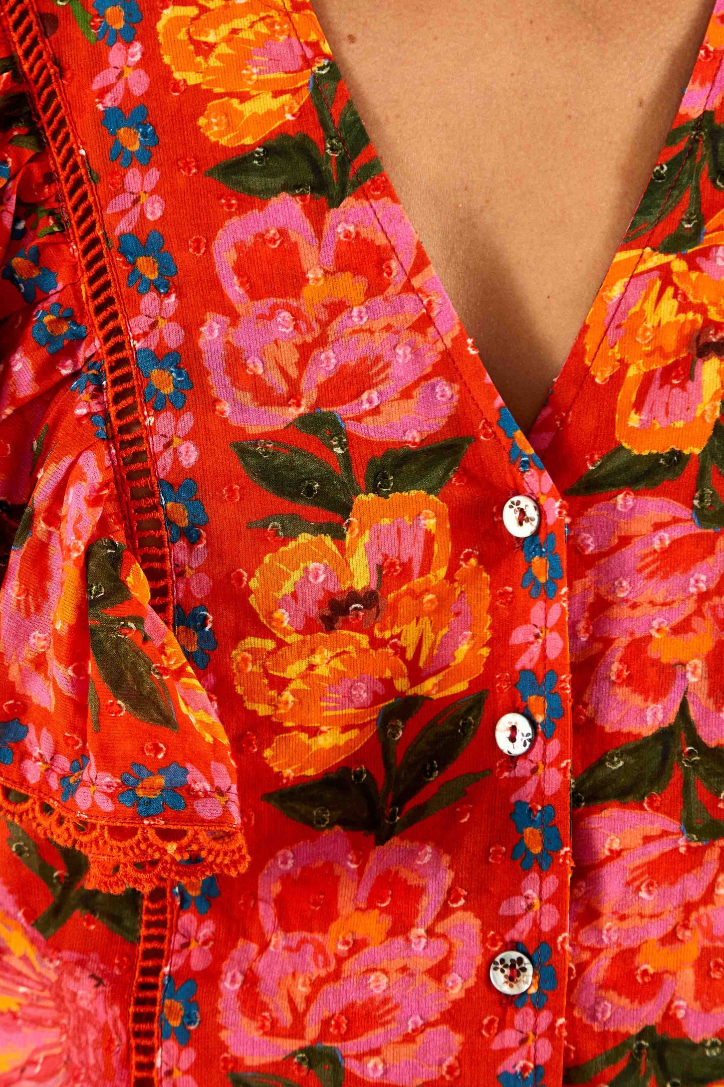 Red Spring Bananas Blouse