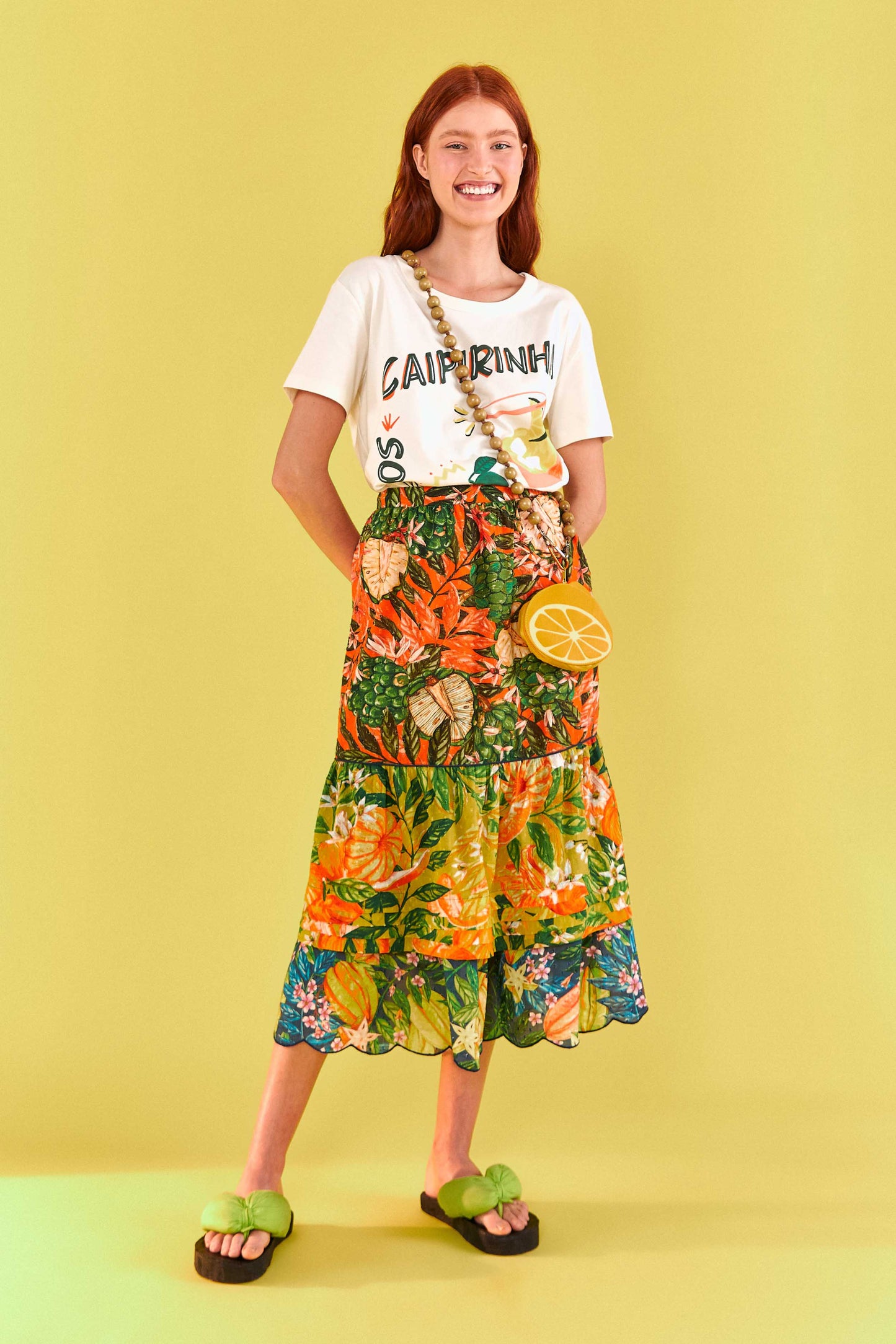 Caipirinha Tiered Midi Skirt