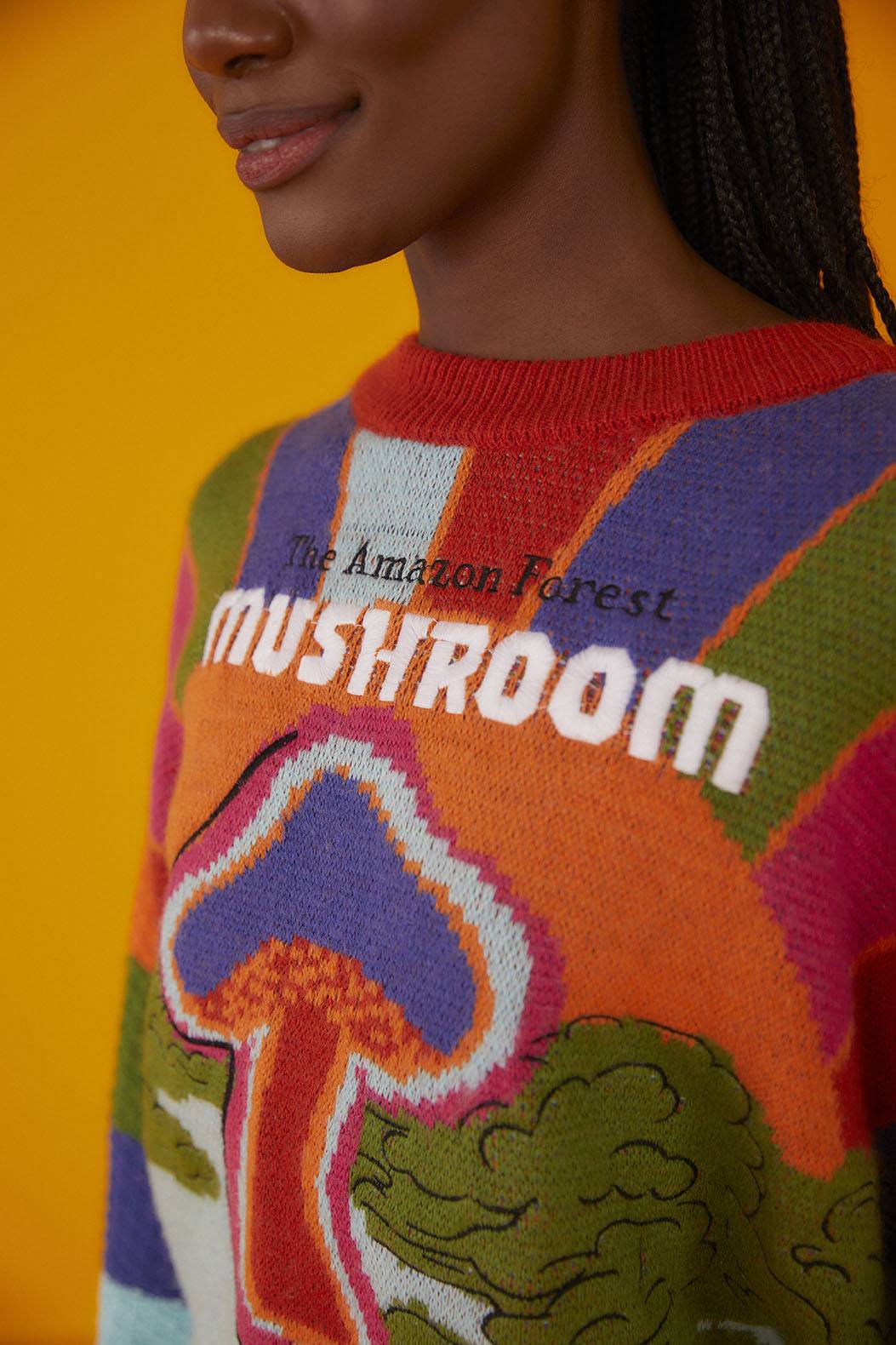 Amazon Mushroom Embroidered Sweater