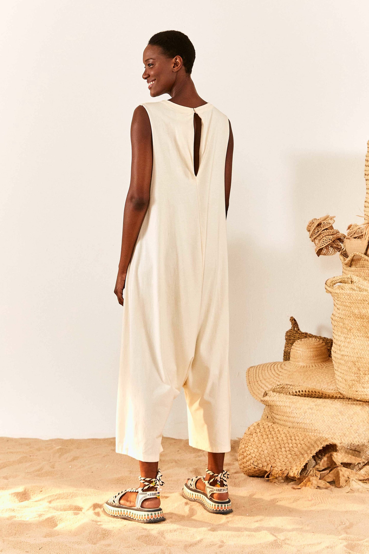 White Peixe Jersey Jumpsuit