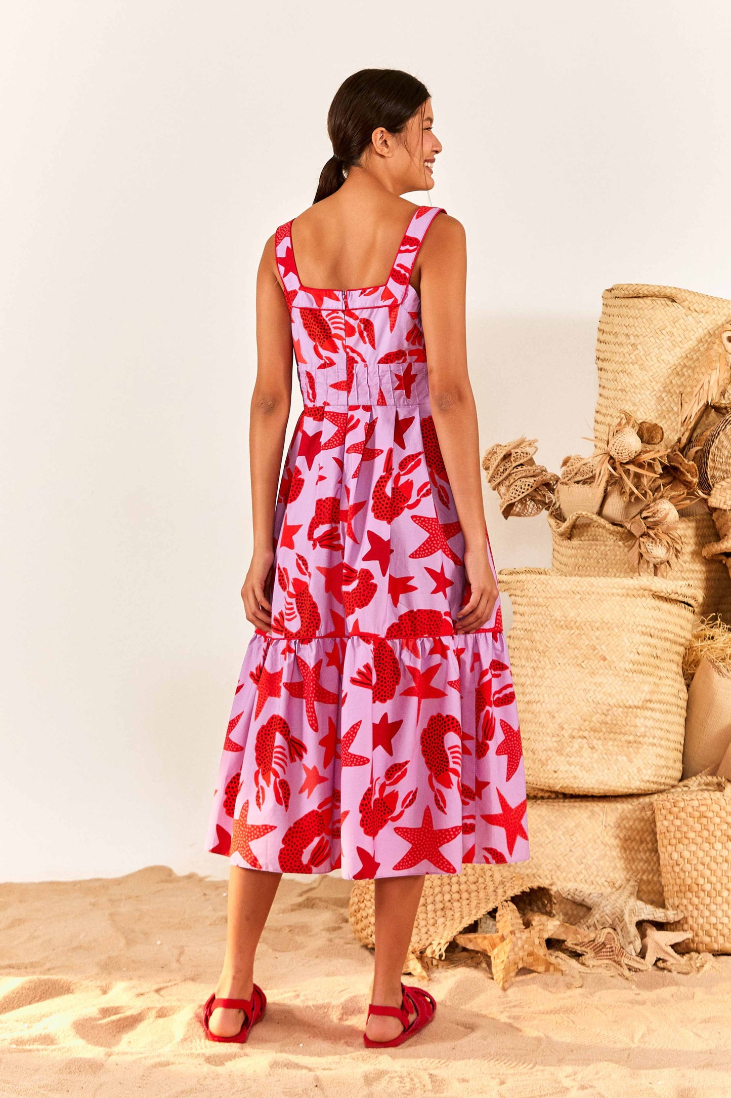 Lobster Sky Midi Dress