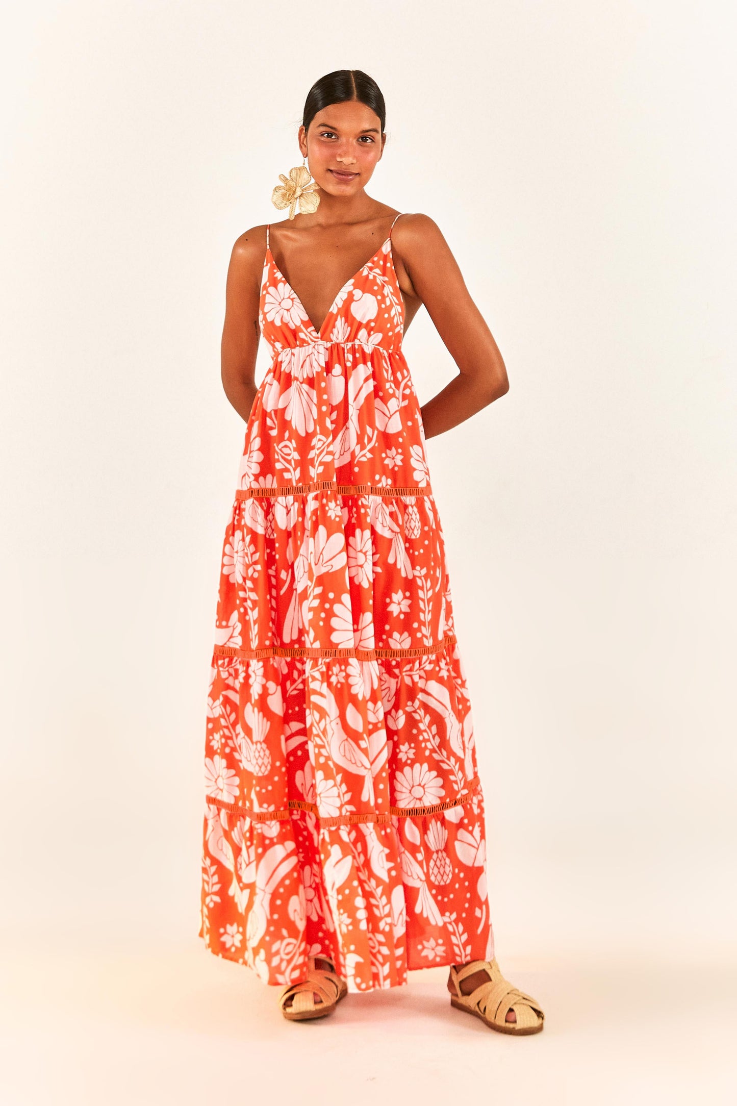 Orange Neon Jungle Maxi Dress